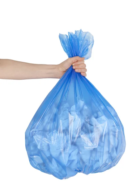 Close up of garbage bag holding by hand Stock Picture