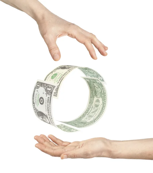 Money and hands — Stock Photo, Image