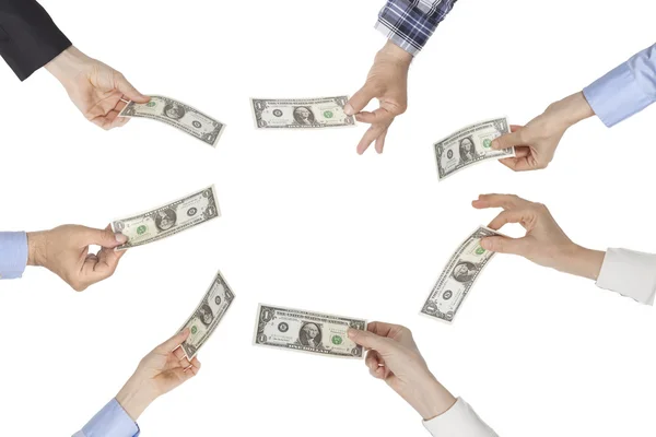 Hands holding dollar — Stock Photo, Image