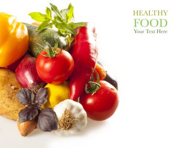 Beyaz renkli sağlıklı taze sebze