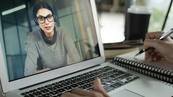 Hablar Trabajar Videollamadas — Foto de Stock