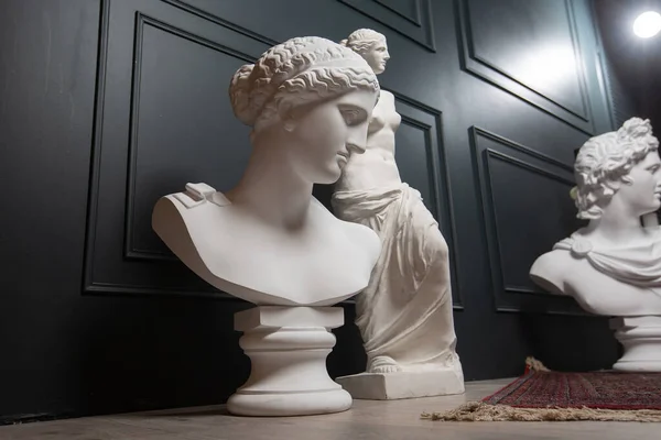 Copia Yeso Antigua Estatua Apolo Afrodita Venus Sobre Fondo Textura —  Fotos de Stock