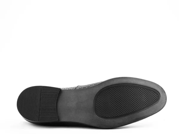 Sola Para Sapatos Vista Baixo Sapato Único Close Isolado Fundo — Fotografia de Stock