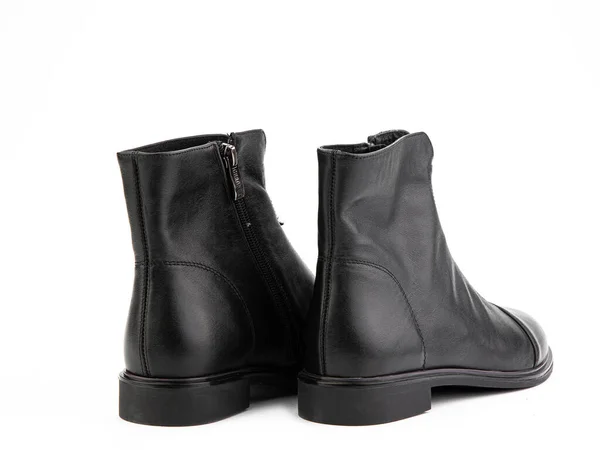 Bottes Jodhpur Cuir Noir Automne Pour Femmes Avec Fermeture Éclair — Photo