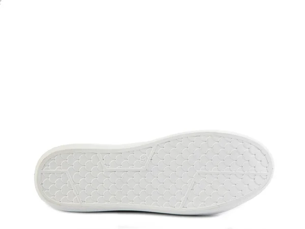 Sola Para Sapatos Vista Baixo Sapato Branco Único Close Isolado — Fotografia de Stock