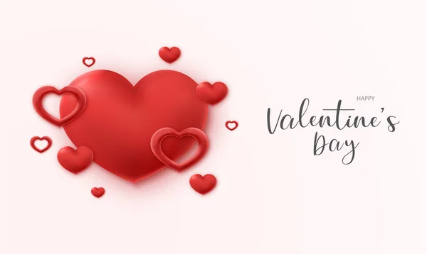 Dia dos Namorados fundo. Banner coração amor. —  Vetores de Stock