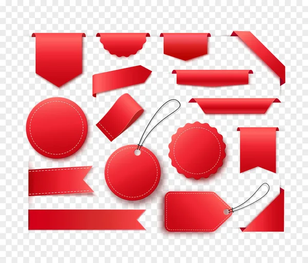 Boş kırmızı etiketler izole edildi. 3d etiketleri.