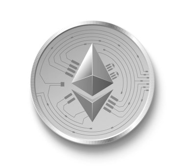 Ethereum madeni para izole edildi. Ethereum şifreleme sembolü.