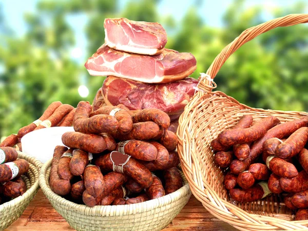 Saucisses et bacon — Photo