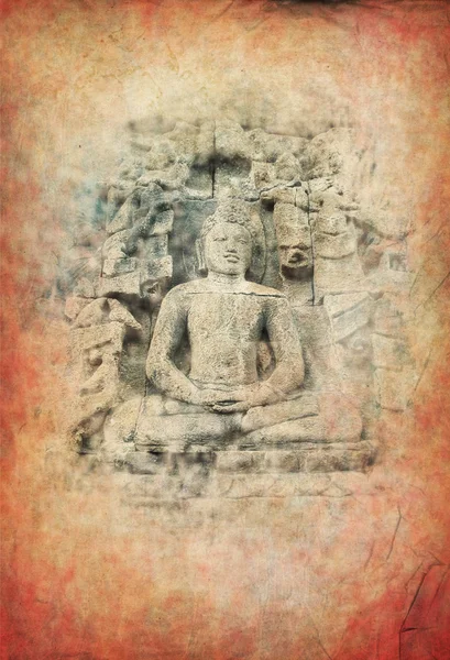 Buddha mit Grunge-Hintergrund — Stockfoto