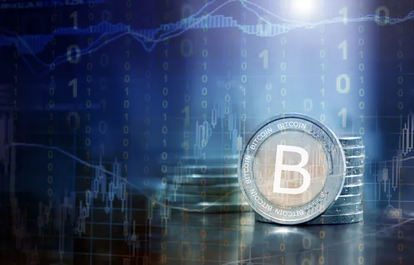 Concepto financiero de Bitcoin —  Fotos de Stock