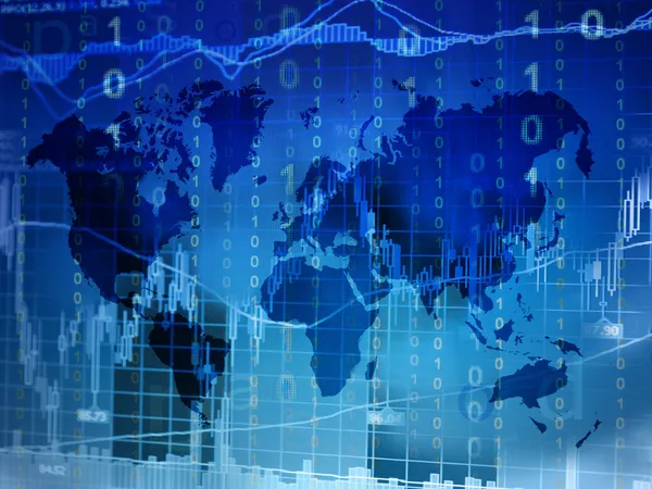 Mercado bolsista mapa mundial — Fotografia de Stock