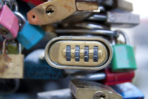 Love locks detail — Stock Photo, Image