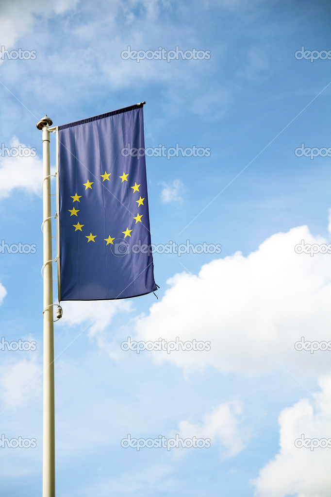 Eu flag with sky