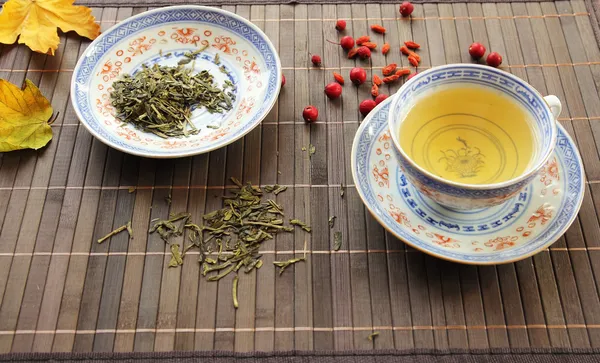 Πράσινο τσάι σερβιρίσματος — Φωτογραφία Αρχείου
