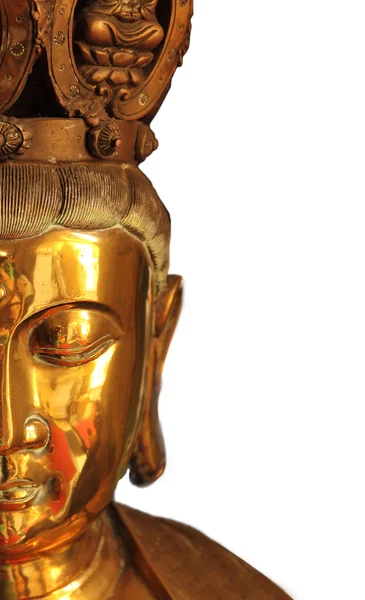 Metade buddha rosto closeup — Fotografia de Stock