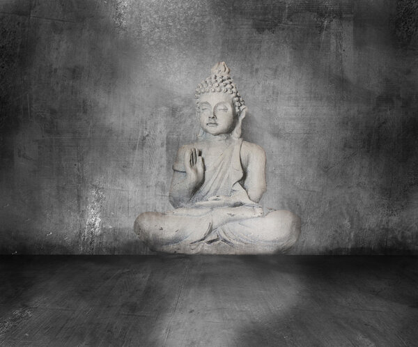buddha with grunge background