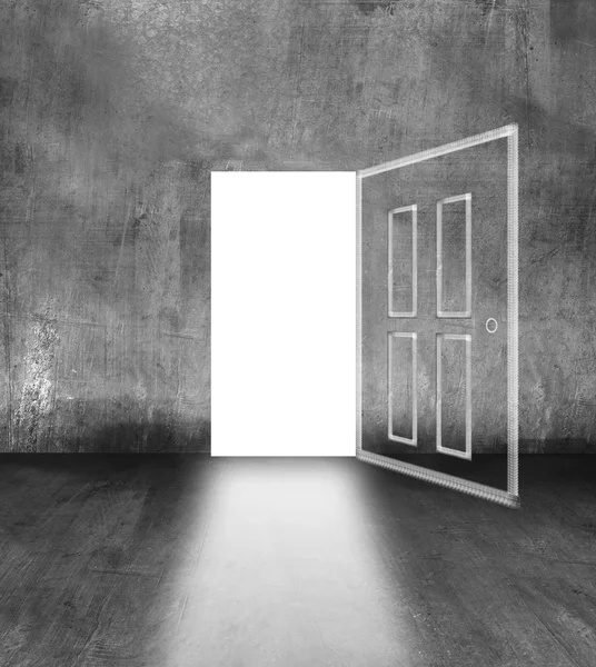 Otwarte drzwi w ścianie betonowej — Zdjęcie stockowe