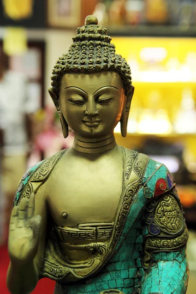 Χάλκινο γλυπτό closeup του Βούδα — Φωτογραφία Αρχείου
