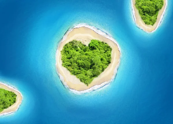 Ostrov srdce tvar — Stock fotografie