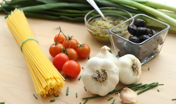 Italian pasta cooking ingredients — Stock Photo, Image