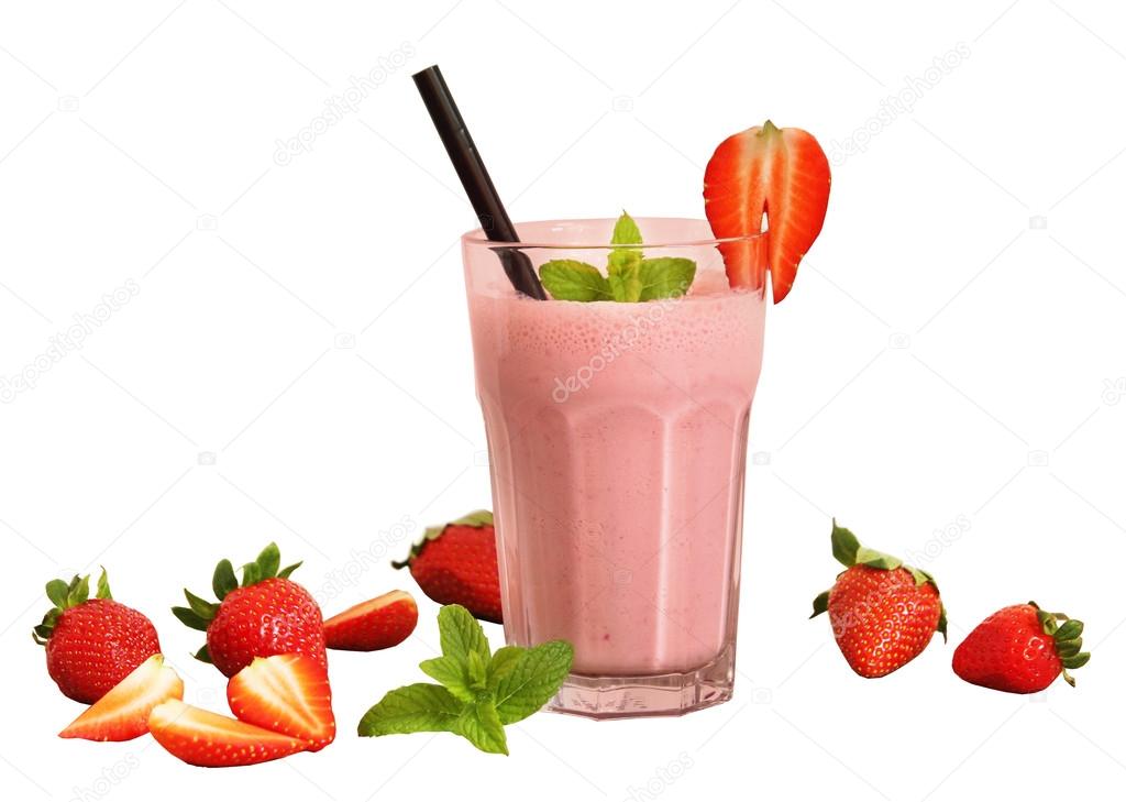 strawberry shake isolated