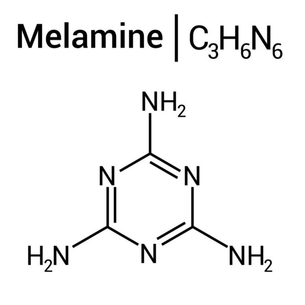 химическая структура меламина (C3H6N6)