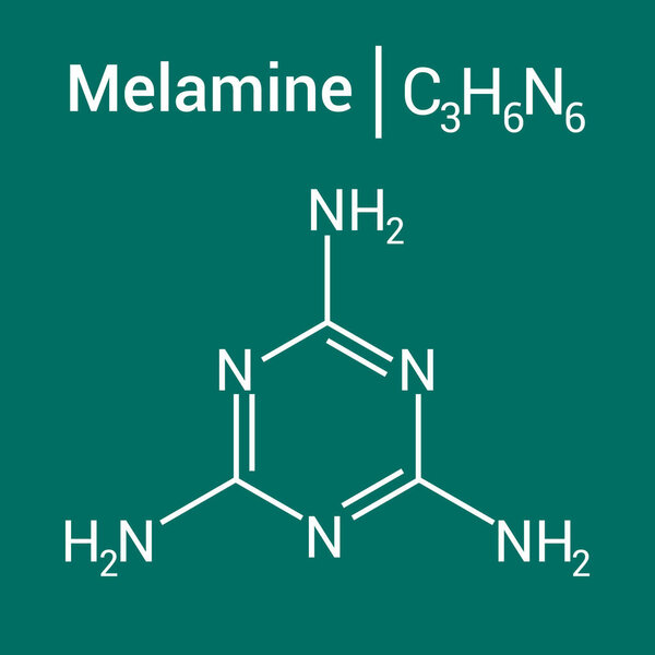 химическая структура меламина (C3H6N6)