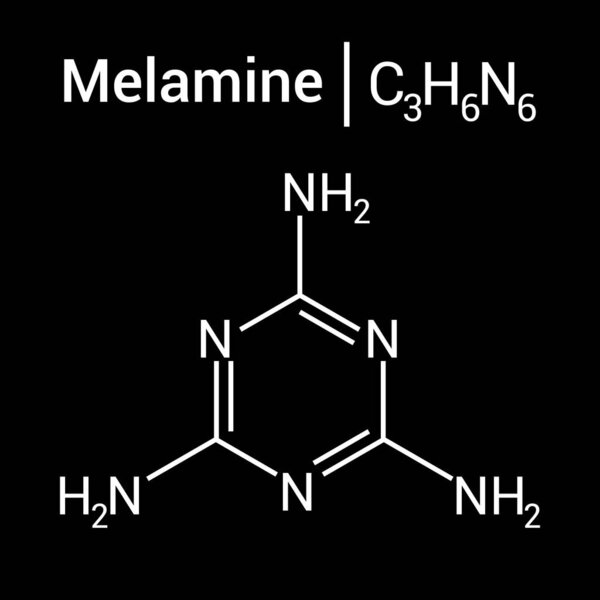 химическая структура меламина (C3H6N6)