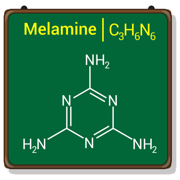 химическая структура меламина (C3H6N6)