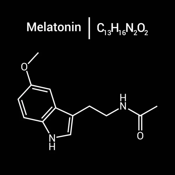 Estructura Química Melatonina C13H16N2O2 — Vector de stock