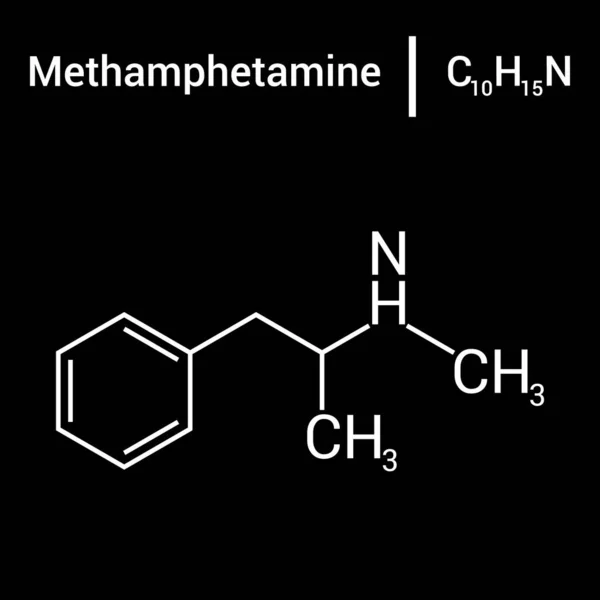 Struktura Chemiczna Metamfetaminy C10H15N — Wektor stockowy