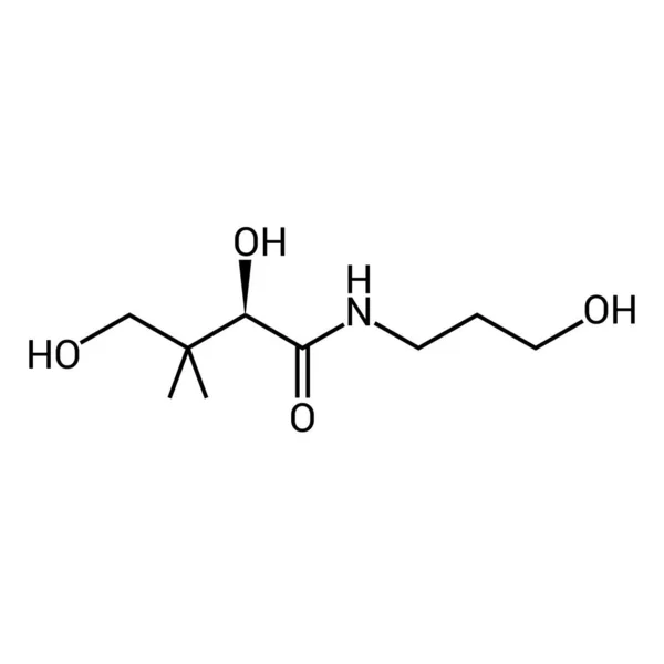 Panthenol Kimyasal Yapısı C9H19No4 — Stok Vektör