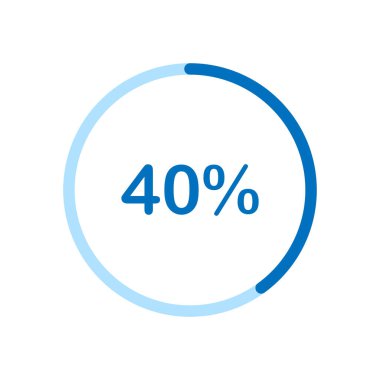 ui web ve grafik tasarım vektörü illüstrasyonu için turta grafiği çember yüzde 40 diyagramı (% 40)