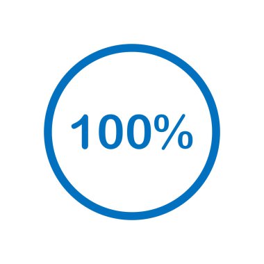 ui web ve grafik tasarım vektörü illüstrasyonu için turta grafiği çizelgesi yüzde 100 diyagramı