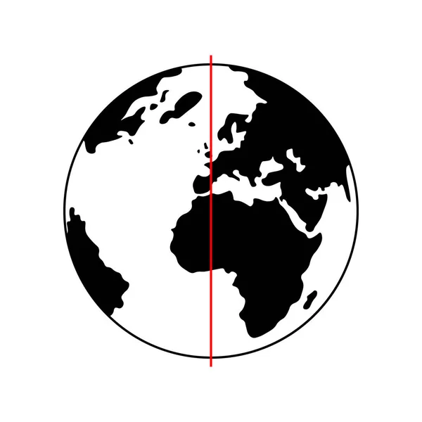 Prime Meridian Einem Geografischen Koordinatensystem — Stockvektor