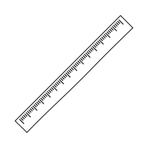 Dessin Main Icône Vectorielle Règle Droite Isolé Sur Fond Blanc — Image vectorielle