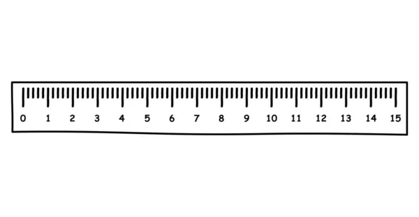 Ручной Рисунок Прямой Линейки Вектор Значок Изолирован Белом Фоне — стоковый вектор