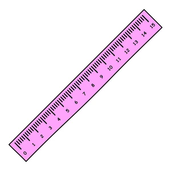 Hand Drawn Straight Ruler Vector Icon Isolated White Background — Stock Vector