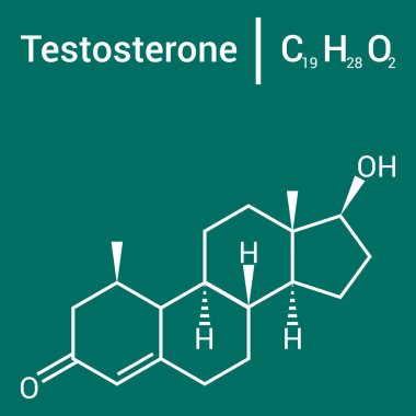Testosteronun kimyasal yapısı (C19H28O2)