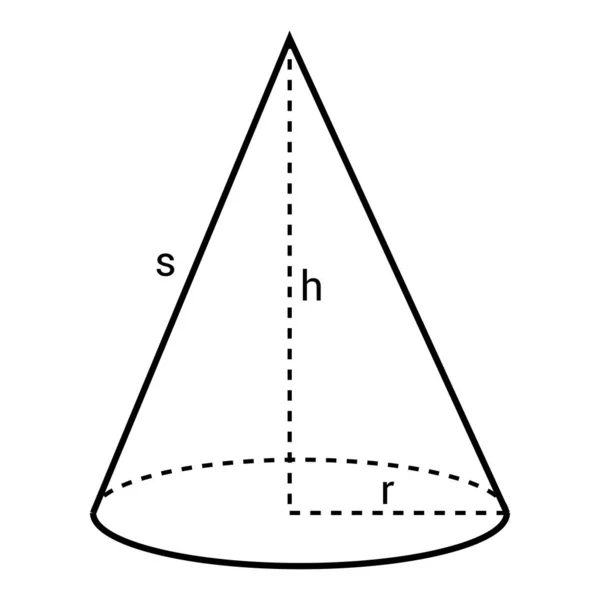 Прямая Круглая Форма Конуса Математике — стоковый вектор