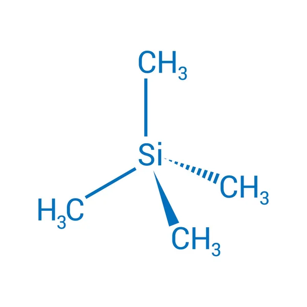 四甲基硅烷 C4H12Si 的化学结构 — 图库矢量图片