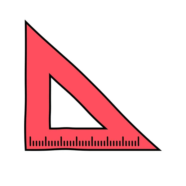 手绘三角标尺矢量图标 在白色背景上隔离 — 图库矢量图片
