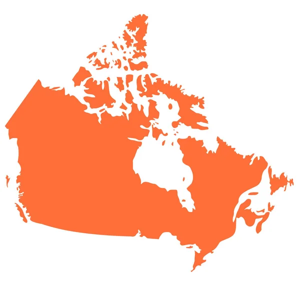 Mapa Laranja Ilustração Vetorial Canadá Isolado Sobre Fundo Branco — Vetor de Stock