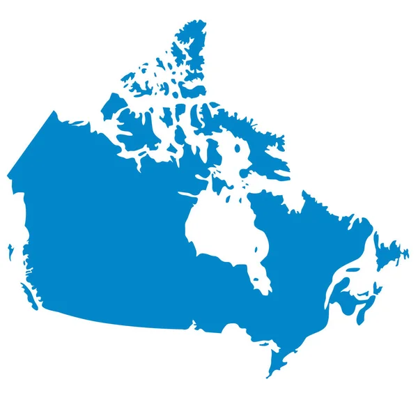Mapa Azul Ilustración Vectorial Canada Aislado Sobre Fondo Blanco — Archivo Imágenes Vectoriales