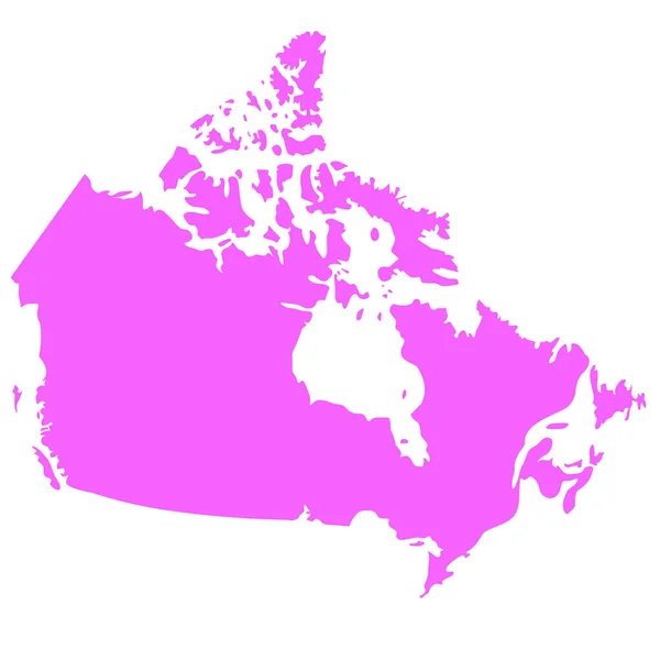 Mapa Rosa Canada Vector Ilustración Aislado Sobre Fondo Blanco — Archivo Imágenes Vectoriales