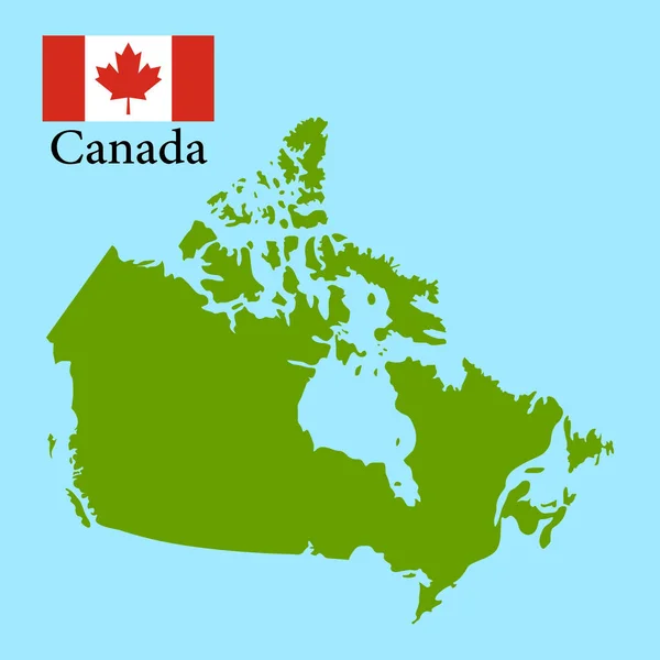 Carte Verte Illustration Vectorielle Canada Isolée Sur Fond Blanc — Image vectorielle