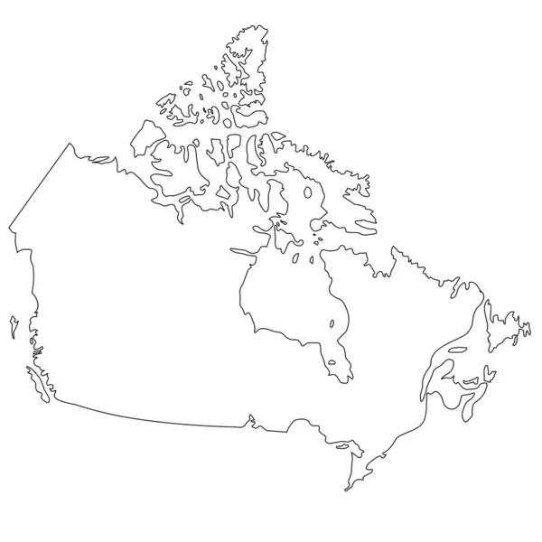 Mapa Negro Ilustración Vectorial Canada Aislado Sobre Fondo Blanco — Vector de stock