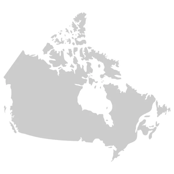 Mappa Grigia Dell Illustrazione Vettoriale Del Canada Isolata Sfondo Bianco — Vettoriale Stock