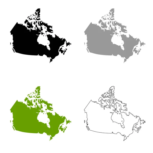 Conjunto Mapa Canada Ilustração Vetorial Isolado Sobre Fundo Branco — Vetor de Stock